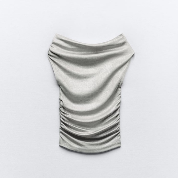 Zara Tops - NWT Zara Silver Foil Top